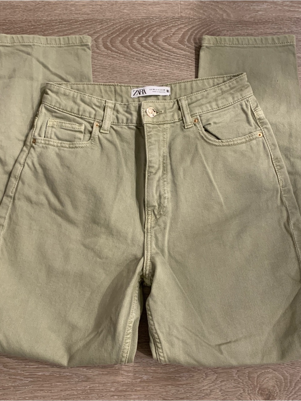 Zara Khaki Beige Denim Size 4
